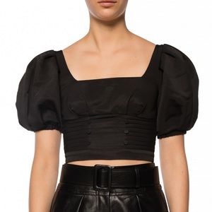 NWT self portrait  ottoman square neck crop top us4